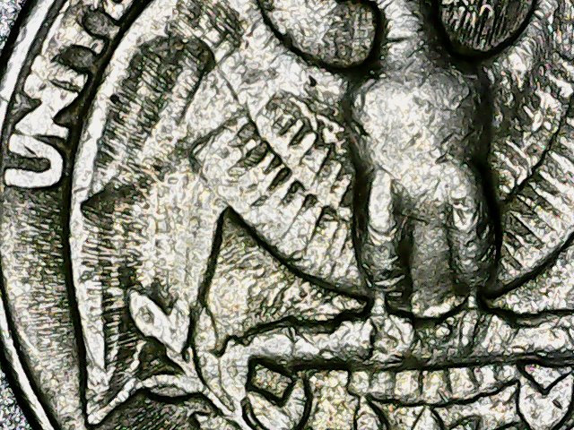 1983-P-25c---Rays-Radiating-360-Degrees-From-Both-Obverse-&-Reverse?